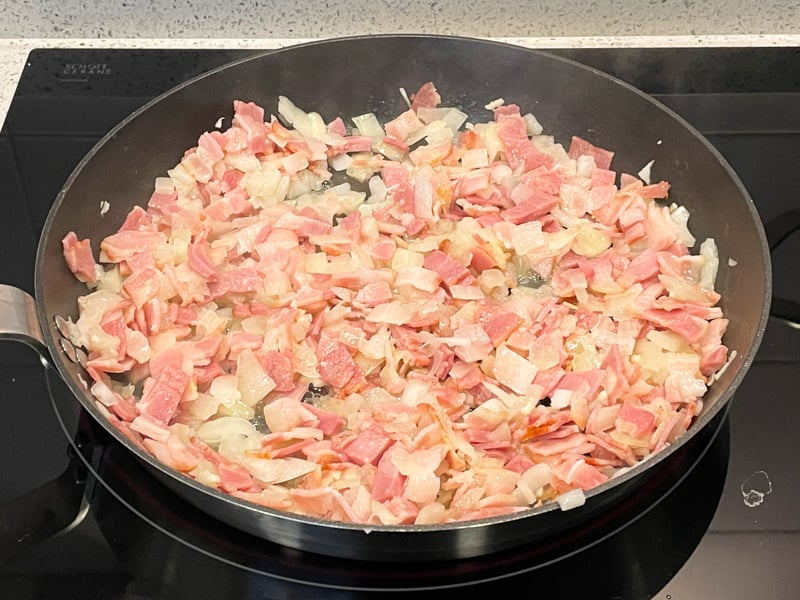 lök och bacon